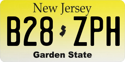 NJ license plate B28ZPH