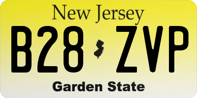 NJ license plate B28ZVP