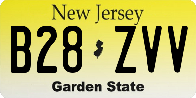 NJ license plate B28ZVV