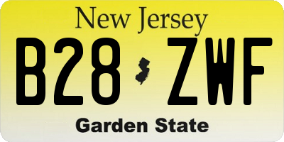 NJ license plate B28ZWF