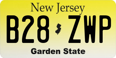 NJ license plate B28ZWP
