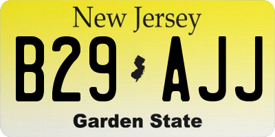 NJ license plate B29AJJ