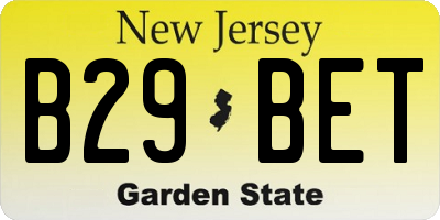 NJ license plate B29BET