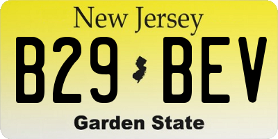 NJ license plate B29BEV