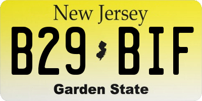 NJ license plate B29BIF