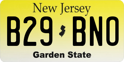 NJ license plate B29BNO