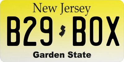 NJ license plate B29BOX