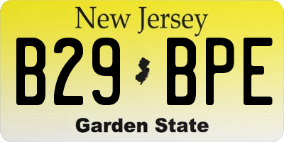 NJ license plate B29BPE
