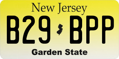 NJ license plate B29BPP