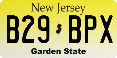 NJ license plate B29BPX
