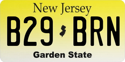 NJ license plate B29BRN