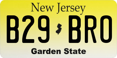 NJ license plate B29BRO