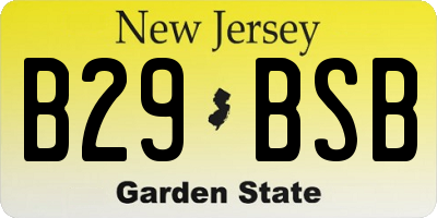 NJ license plate B29BSB