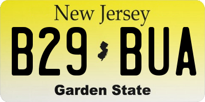 NJ license plate B29BUA