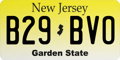 NJ license plate B29BVO