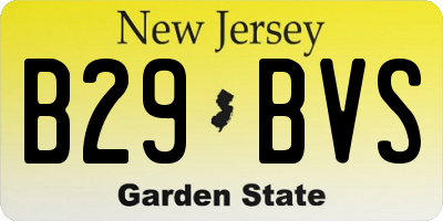 NJ license plate B29BVS