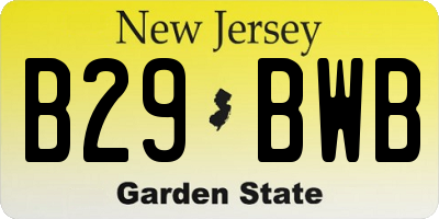 NJ license plate B29BWB