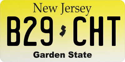 NJ license plate B29CHT
