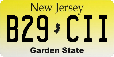 NJ license plate B29CII