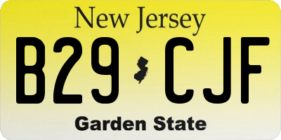 NJ license plate B29CJF