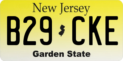 NJ license plate B29CKE