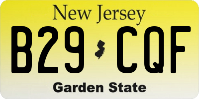 NJ license plate B29CQF