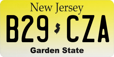 NJ license plate B29CZA
