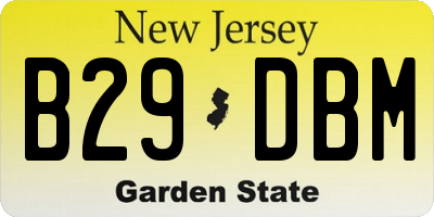 NJ license plate B29DBM
