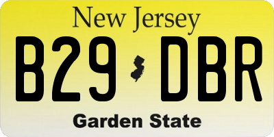 NJ license plate B29DBR