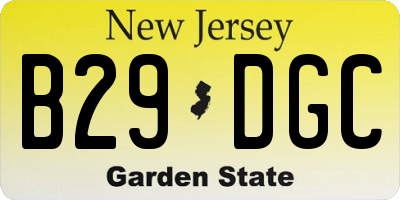 NJ license plate B29DGC