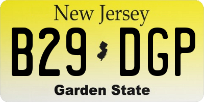 NJ license plate B29DGP