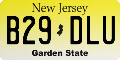 NJ license plate B29DLU