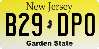 NJ license plate B29DPO