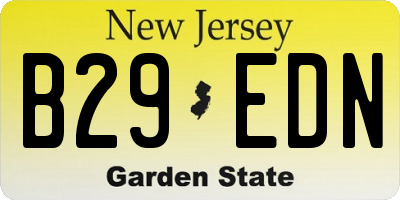NJ license plate B29EDN
