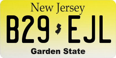NJ license plate B29EJL