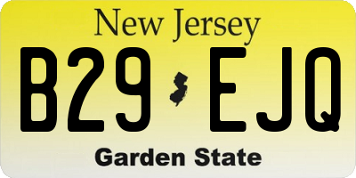 NJ license plate B29EJQ
