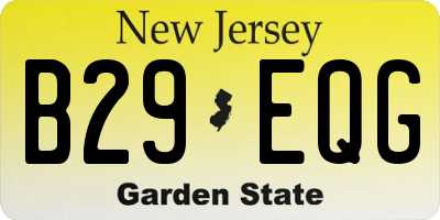NJ license plate B29EQG