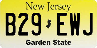 NJ license plate B29EWJ