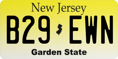 NJ license plate B29EWN