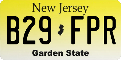 NJ license plate B29FPR