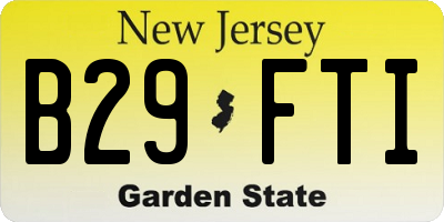 NJ license plate B29FTI