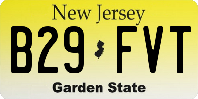 NJ license plate B29FVT