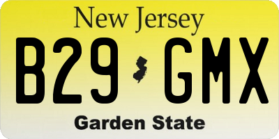 NJ license plate B29GMX