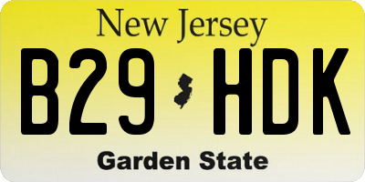 NJ license plate B29HDK