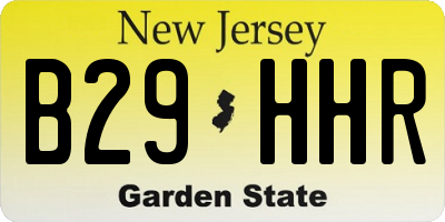 NJ license plate B29HHR