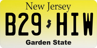 NJ license plate B29HIW