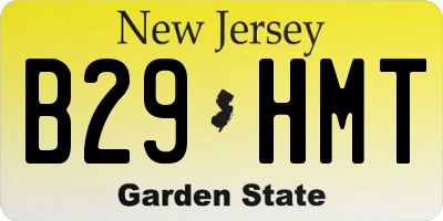 NJ license plate B29HMT