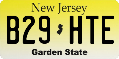 NJ license plate B29HTE