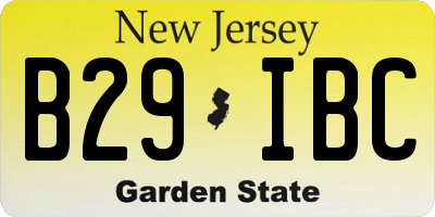 NJ license plate B29IBC