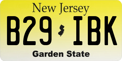 NJ license plate B29IBK